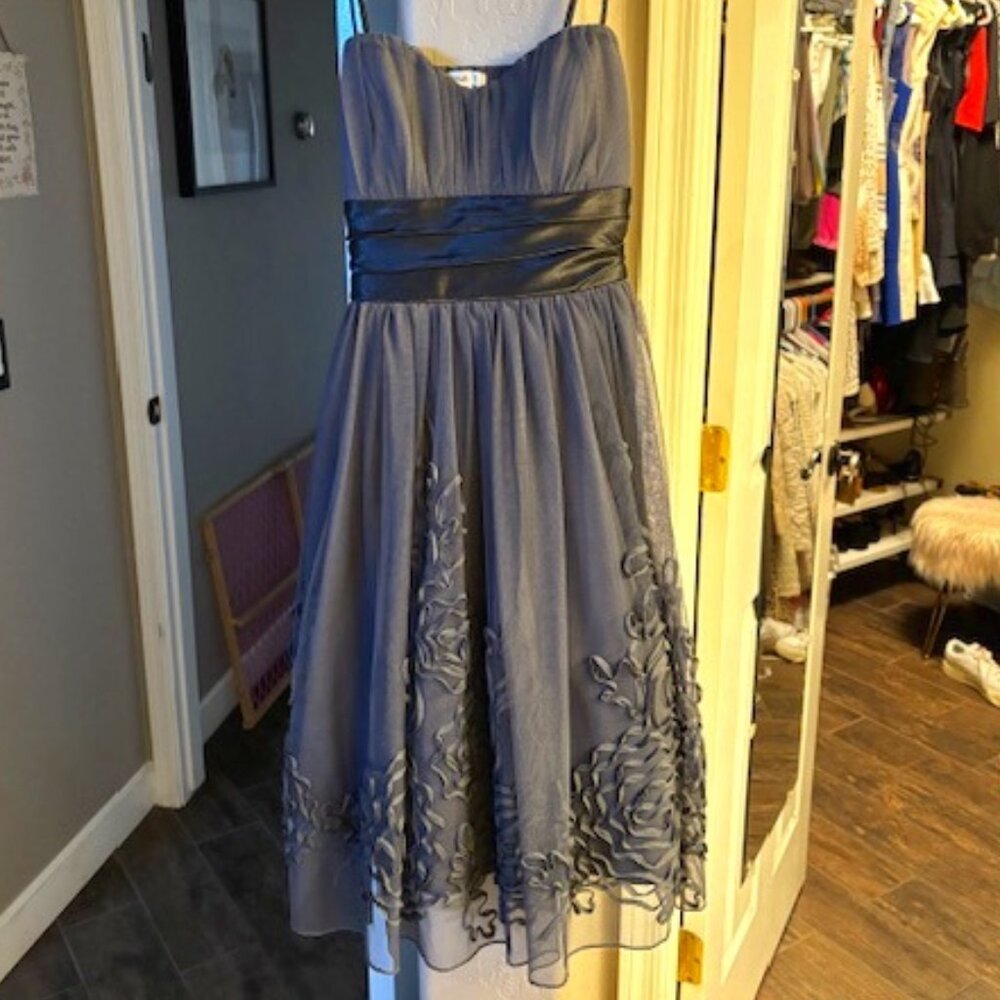 Studio Y Dark Grey/Black Empire Waist Homecoming Party Dress, Size XS